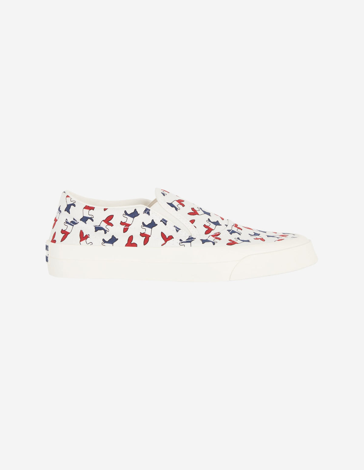 ALL-OVER TRICOLOR FOX SLIP-ON SNEAKERS 