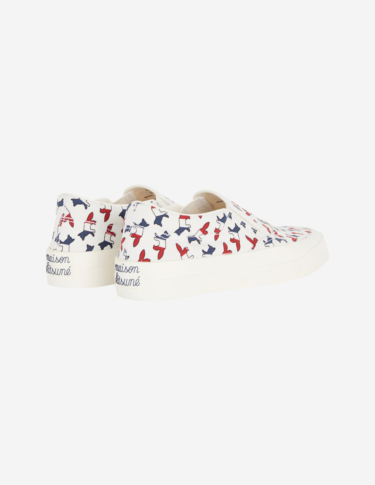  ALL-OVER TRICOLOR FOX SLIP-ON SNEAKERS 