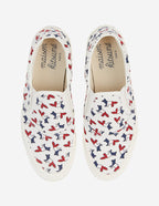  ALL-OVER TRICOLOR FOX SLIP-ON SNEAKERS 