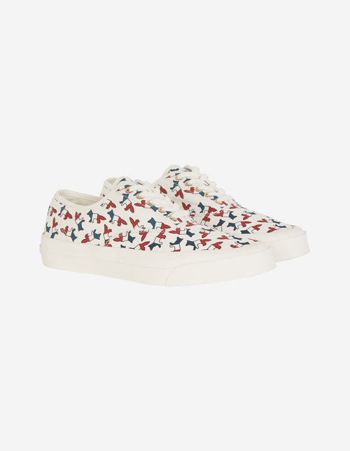  ALL-OVER TRICOLOR FOX CANVAS SNEAKERS 