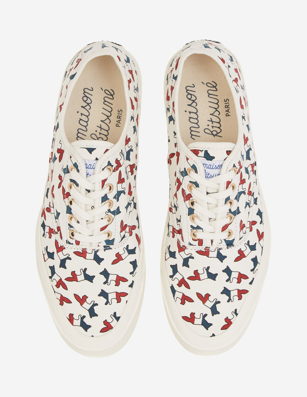  ALL-OVER TRICOLOR FOX CANVAS SNEAKERS 