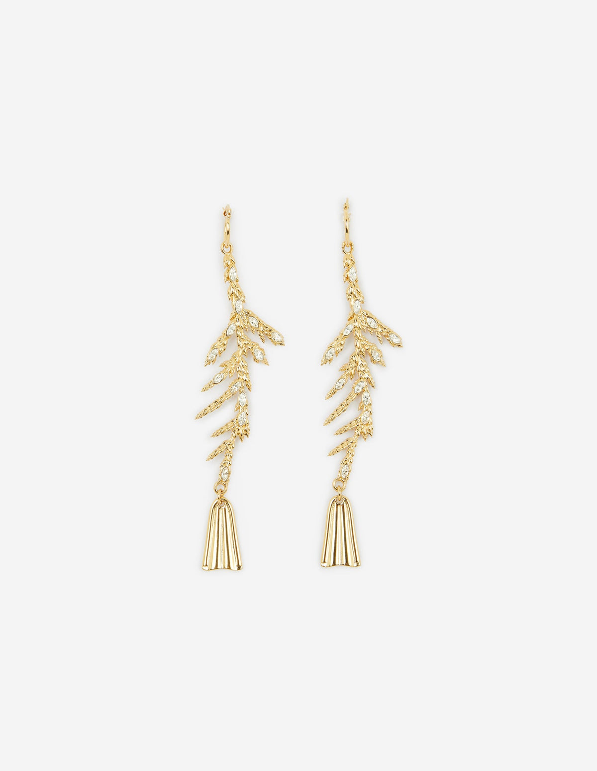  CRYSTAL LEAF EARRINGS