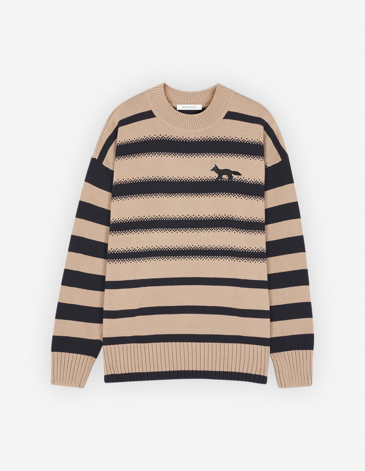  PROFILE FOX EMBROIDERY STRIPED JUMPER