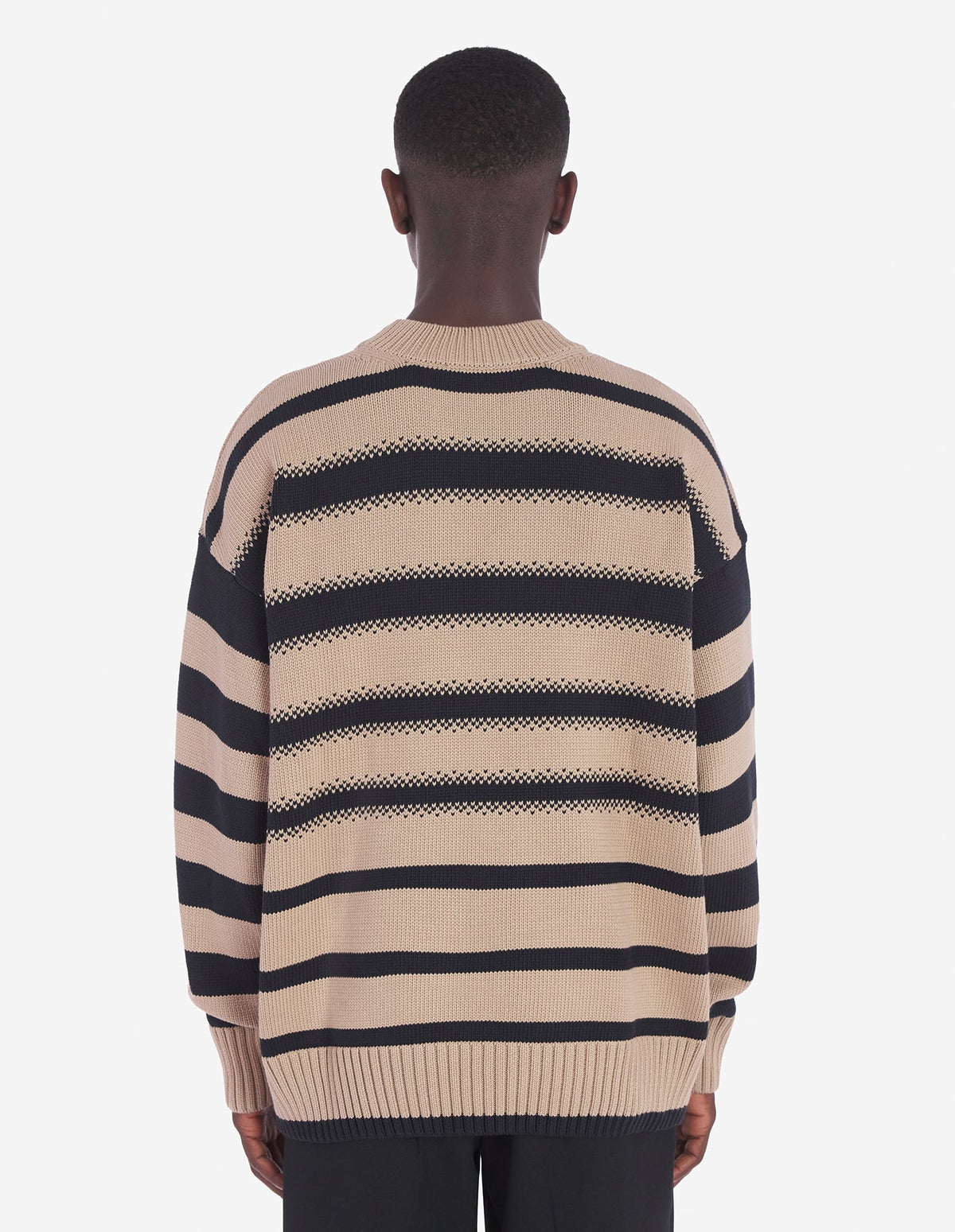  PROFILE FOX EMBROIDERY STRIPED JUMPER