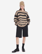  PROFILE FOX EMBROIDERY STRIPED JUMPER