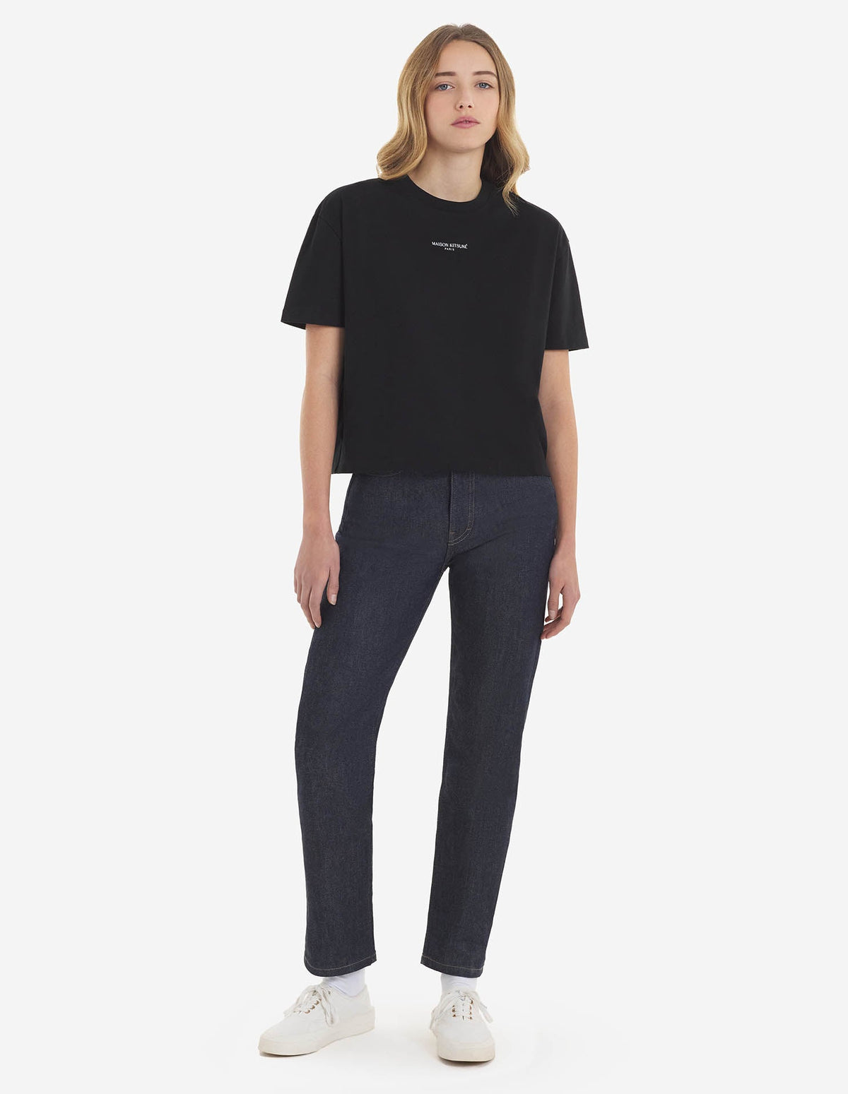  MAISON KITSUNE PARIS EMBROIDERED BOXY TEE-SHIRT