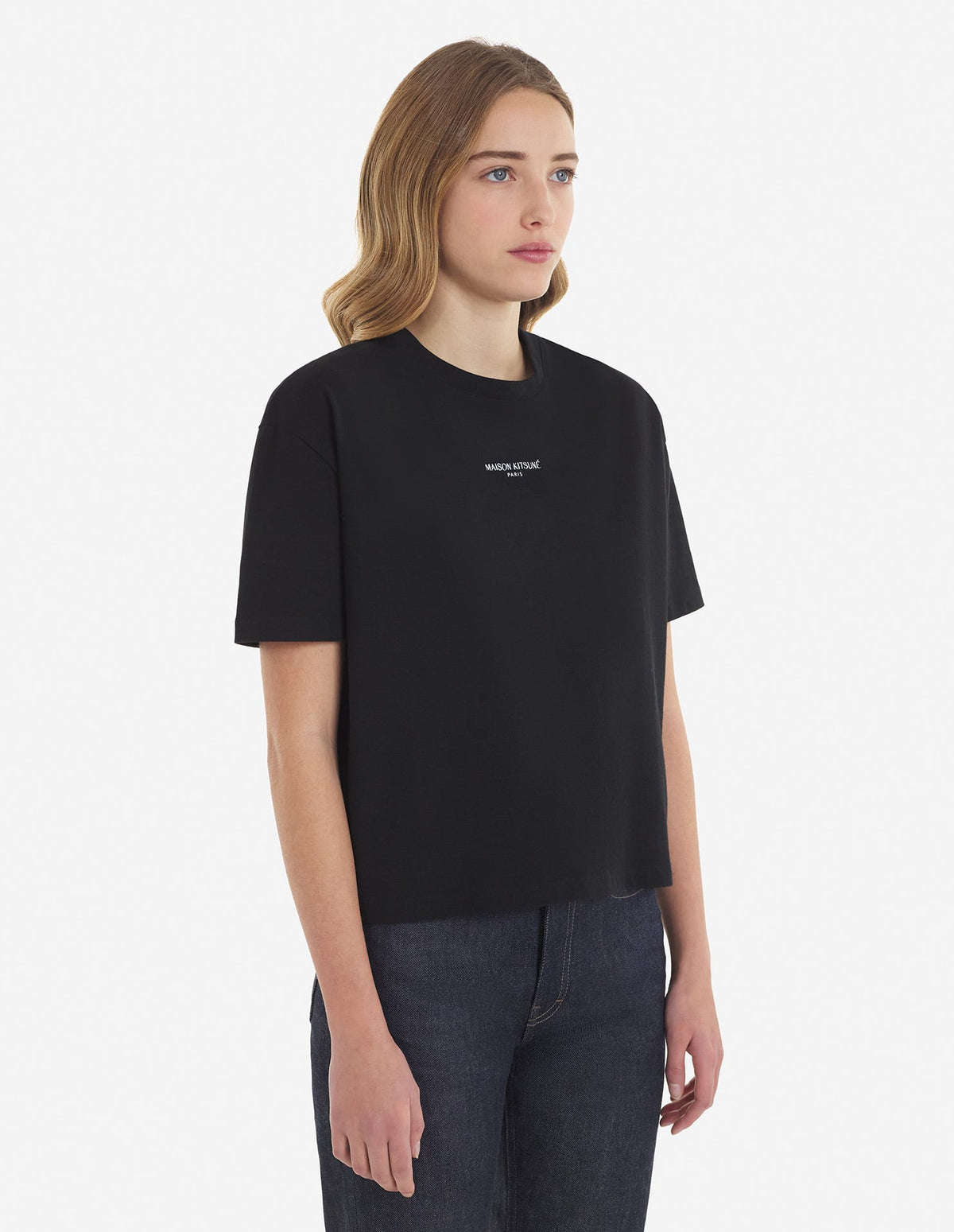  MAISON KITSUNE PARIS EMBROIDERED BOXY TEE-SHIRT