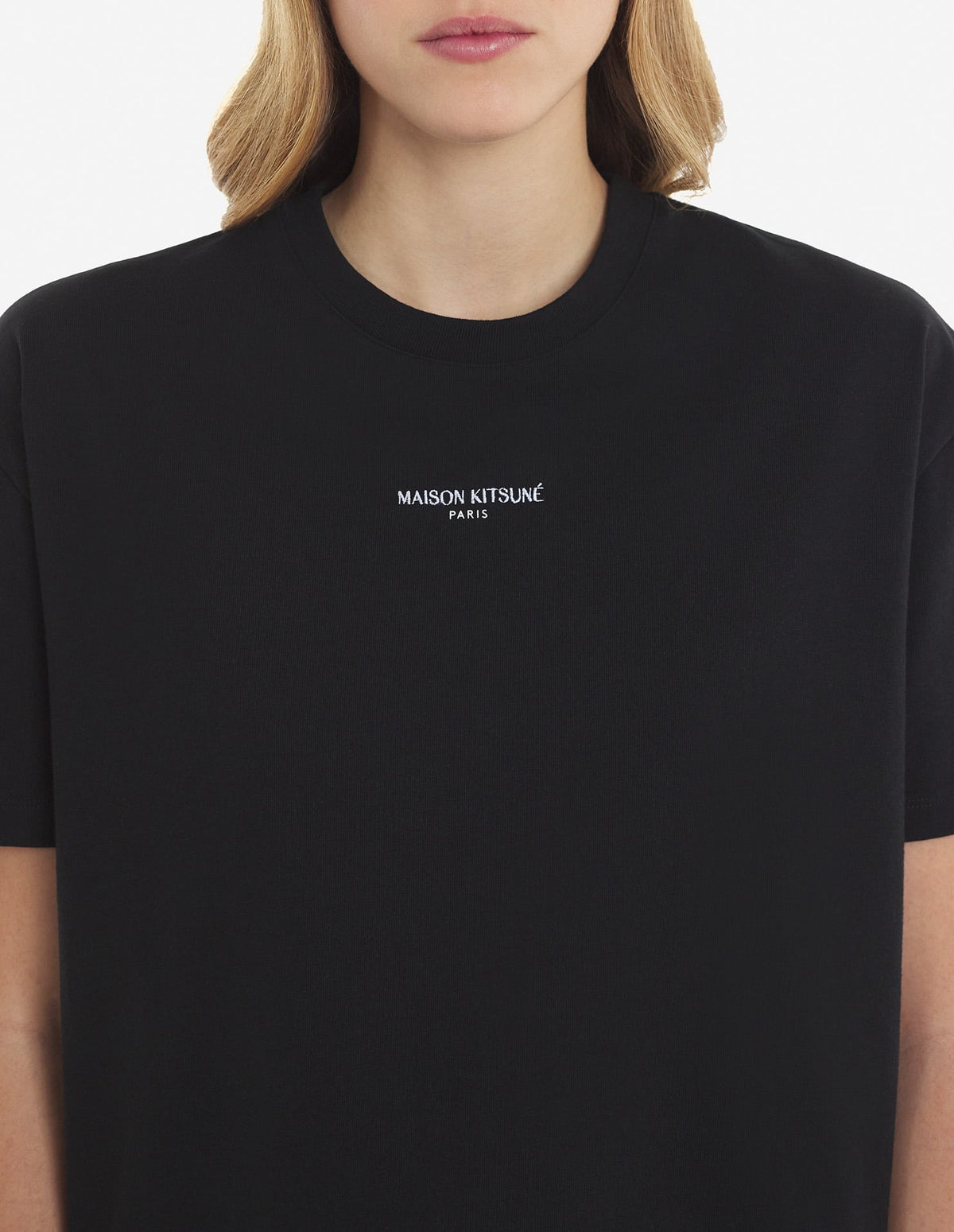  MAISON KITSUNE PARIS EMBROIDERED BOXY TEE-SHIRT