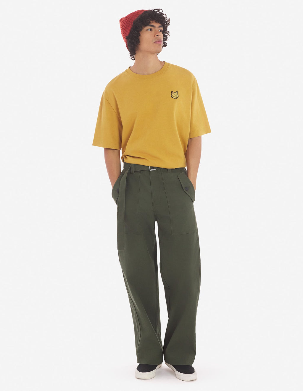  BOLD FOX HEAD PATCH OVERSIZE TEE-SHIRT