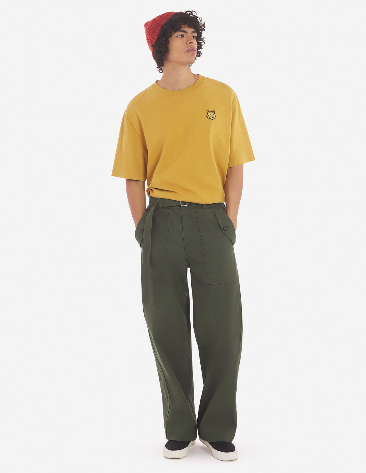 BOLD FOX HEAD PATCH OVERSIZE TEE-SHIRT