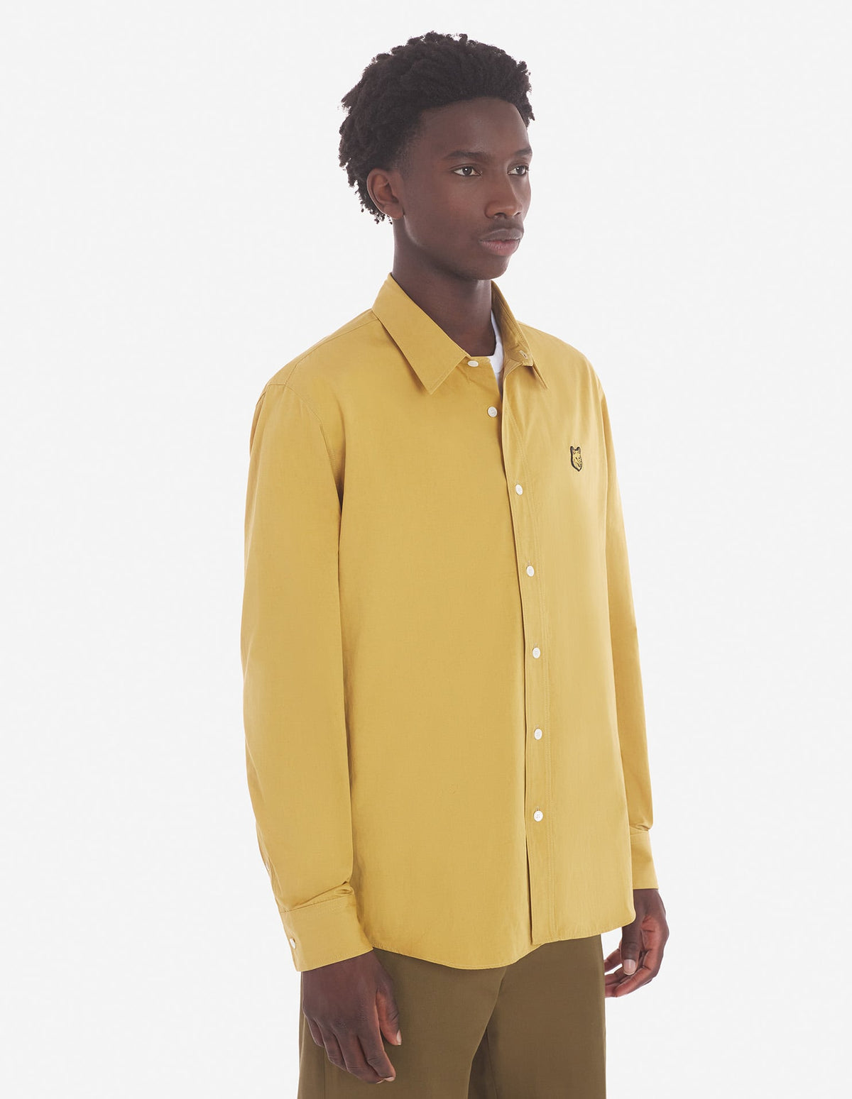 CASUAL SHIRT WITH BOLD FOX HEAD PATCH IN COTTON POPLIN