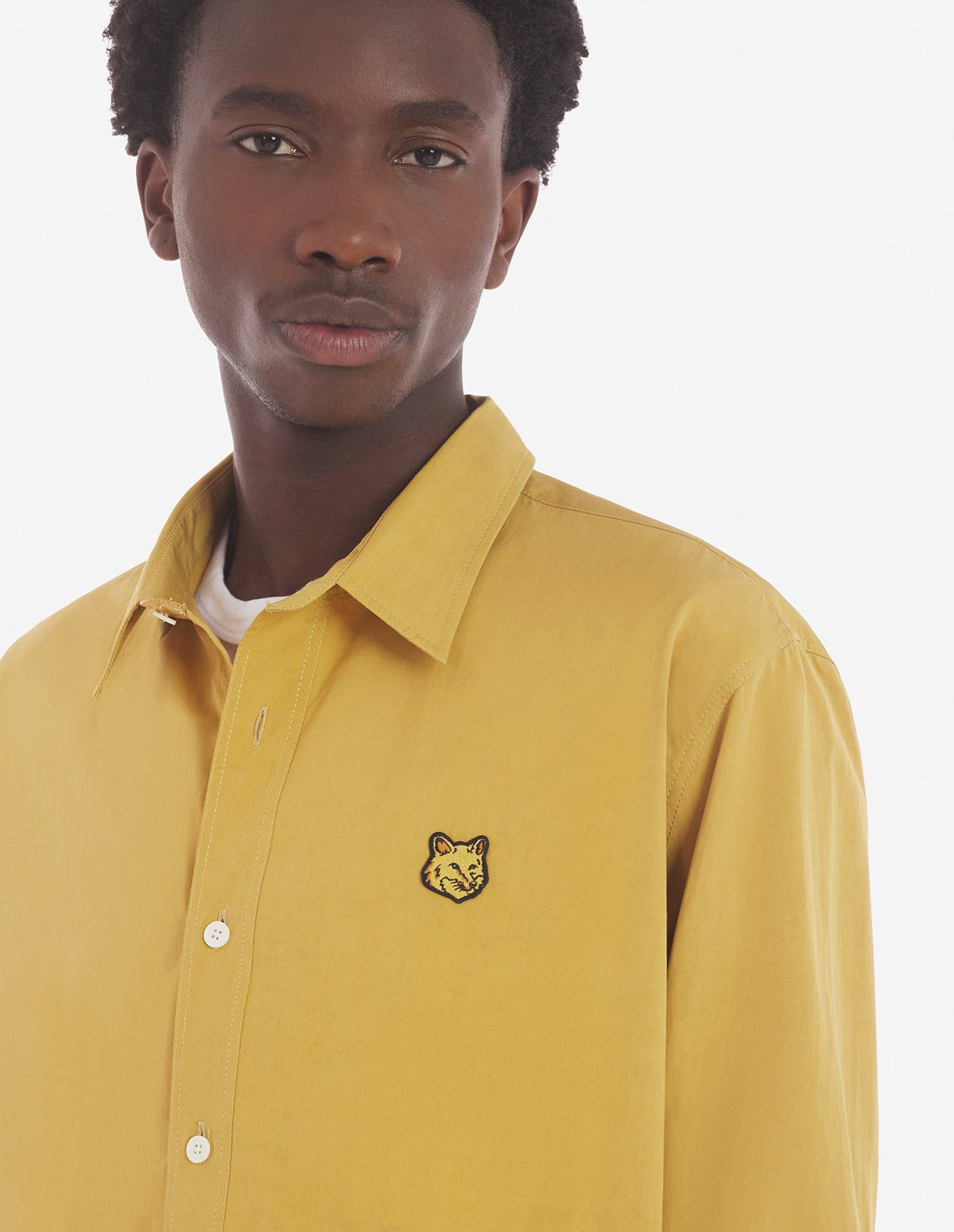  CASUAL SHIRT WITH BOLD FOX HEAD PATCH IN COTTON POPLIN