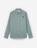  CASUAL SHIRT IN STRIPED WASHED COTTON TWILL WITH BOLD FOX HEAD PATCH