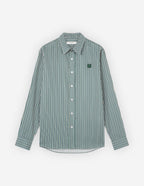  CASUAL SHIRT IN STRIPED WASHED COTTON TWILL WITH BOLD FOX HEAD PATCH