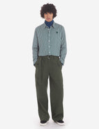  CASUAL SHIRT IN STRIPED WASHED COTTON TWILL WITH BOLD FOX HEAD PATCH
