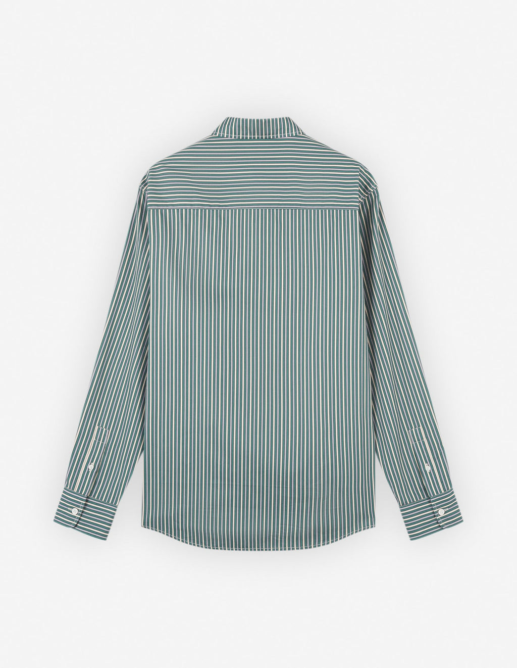  CASUAL SHIRT IN STRIPED WASHED COTTON TWILL WITH BOLD FOX HEAD PATCH