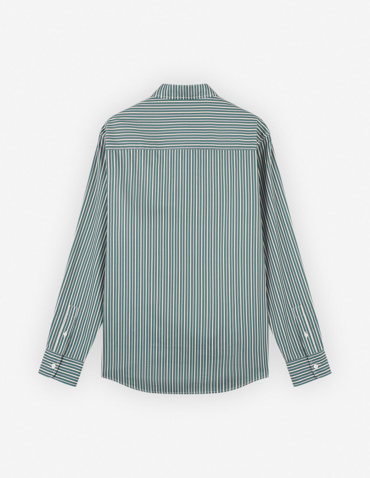  CASUAL SHIRT IN STRIPED WASHED COTTON TWILL WITH BOLD FOX HEAD PATCH