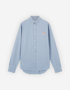  BUTTON DOWN CLASSIC SHIRT WITH INSTITUTIONAL FOXHEAD PATCH IN CHAMBRAY