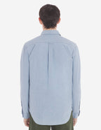  BUTTON DOWN CLASSIC SHIRT WITH INSTITUTIONAL FOXHEAD PATCH IN CHAMBRAY