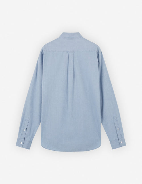  BUTTON DOWN CLASSIC SHIRT WITH INSTITUTIONAL FOXHEAD PATCH IN CHAMBRAY