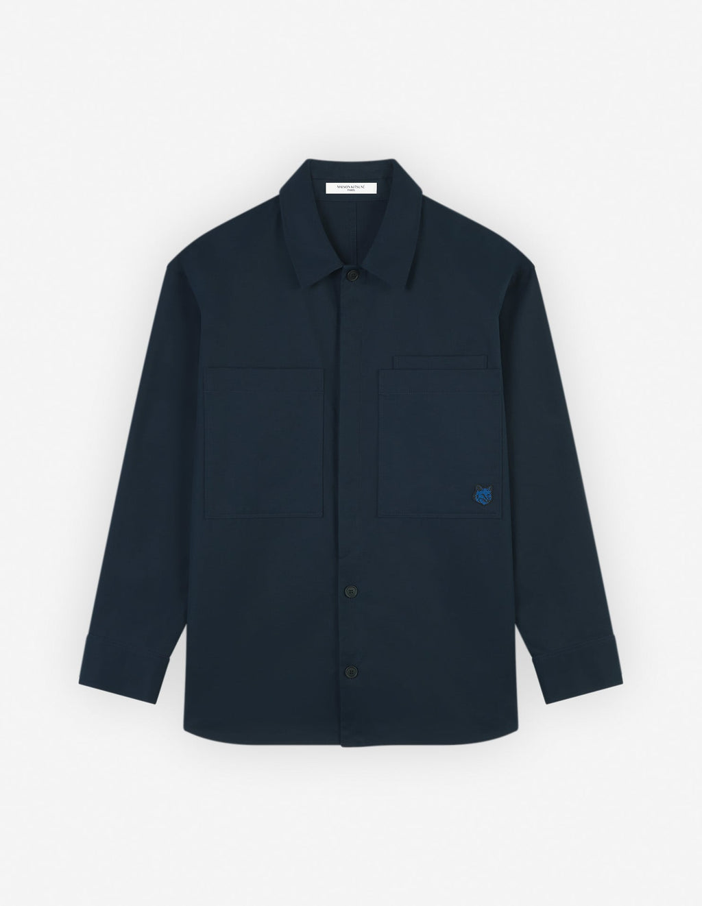  OVERSHIRT WITH BOLD FOX HEAD PATCH IN COTTON GABARDINE