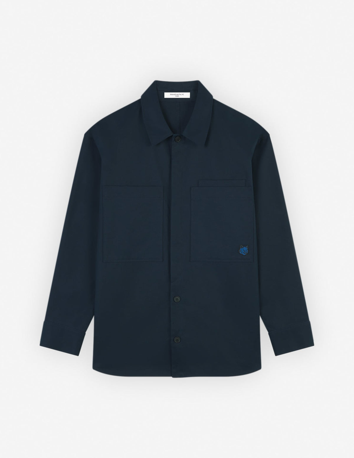  OVERSHIRT WITH BOLD FOX HEAD PATCH IN COTTON GABARDINE