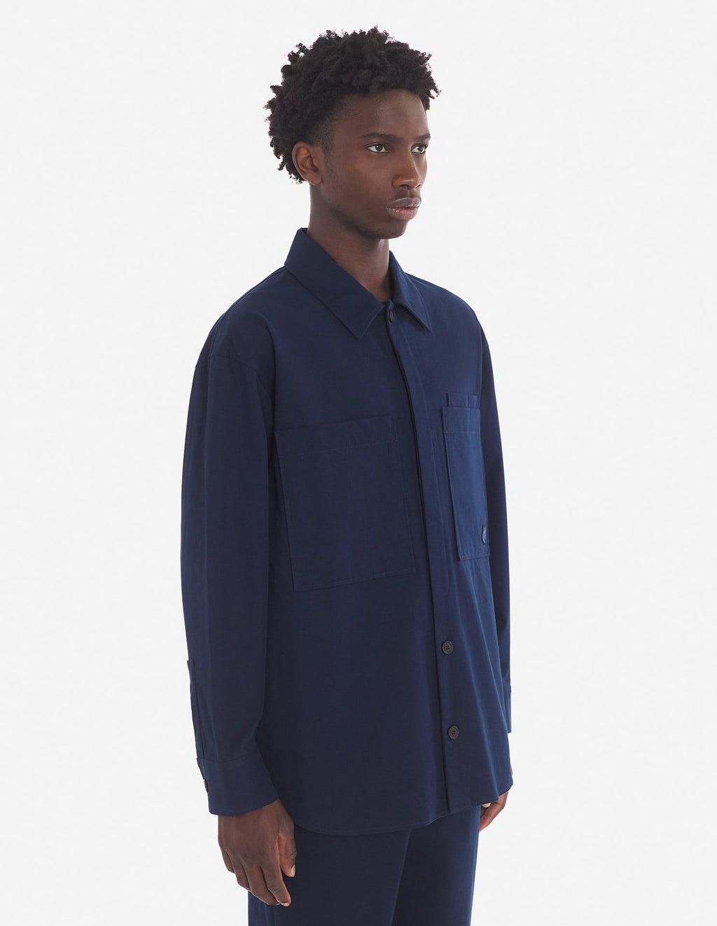  OVERSHIRT WITH BOLD FOX HEAD PATCH IN COTTON GABARDINE