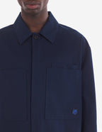  OVERSHIRT WITH BOLD FOX HEAD PATCH IN COTTON GABARDINE