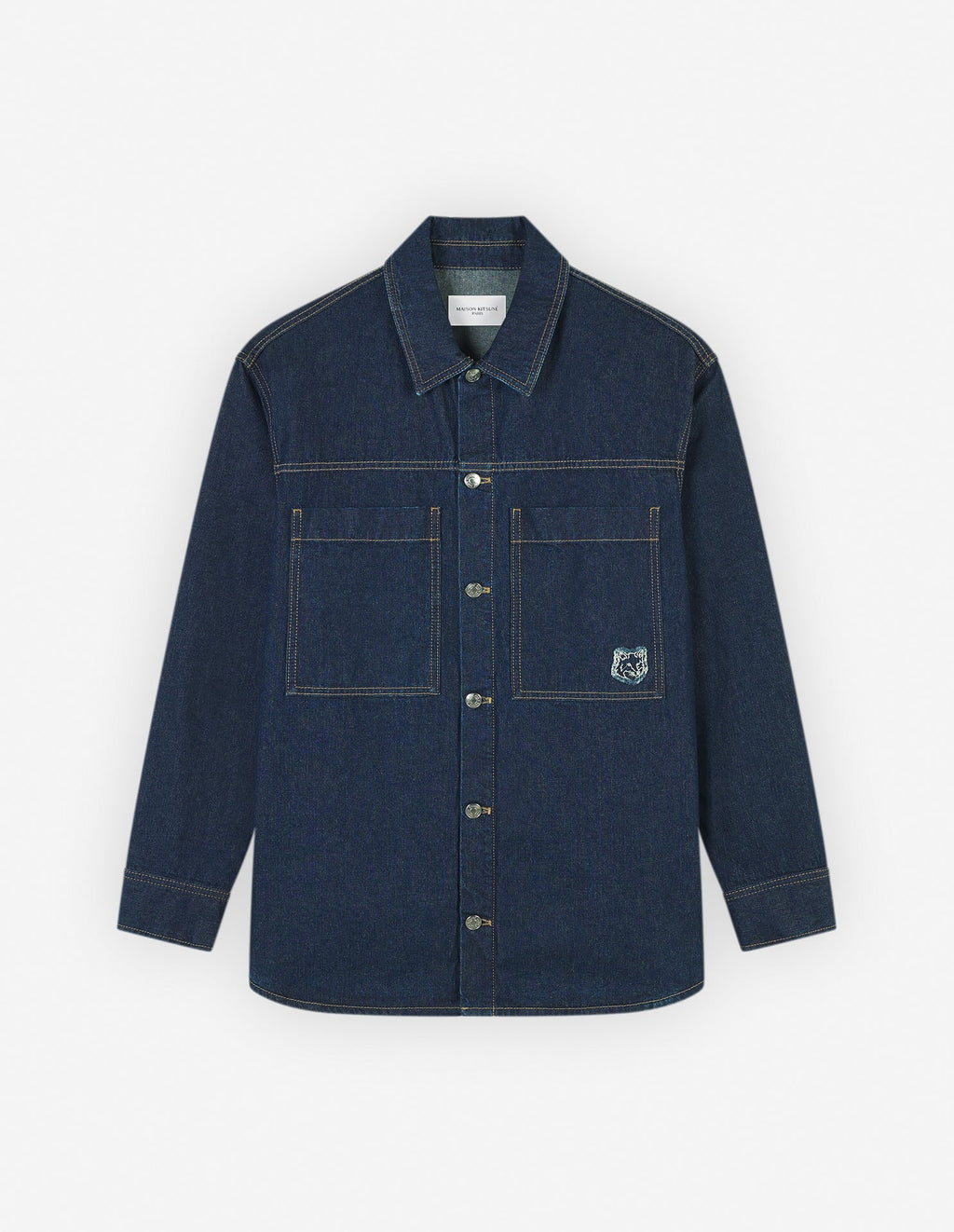  WORKWEAR OVERSHIRT IN WASHED DENIM WITH FOX HEAD P