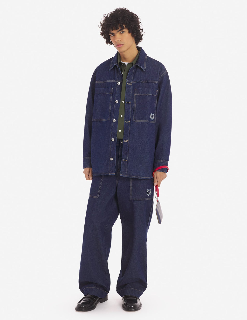  WORKWEAR OVERSHIRT IN WASHED DENIM WITH FOX HEAD P