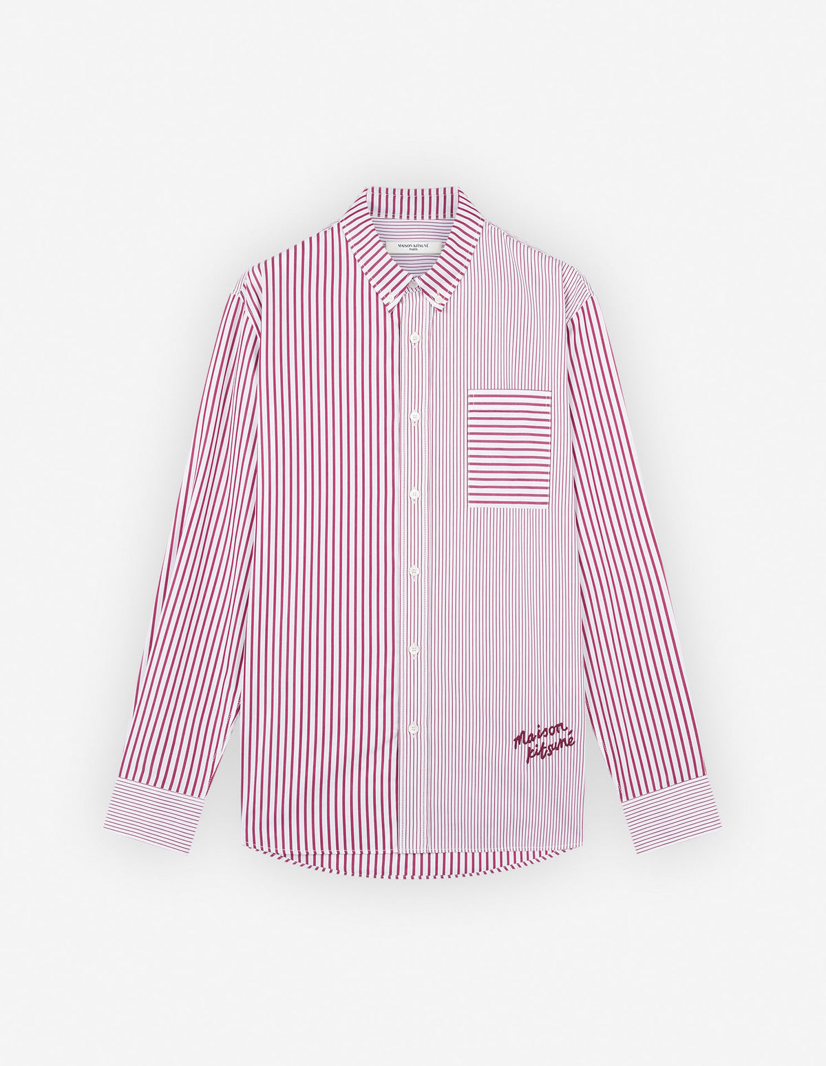  BD CASUAL SHIRT IN STRIPED COTTON WITH LOGO HANDWR