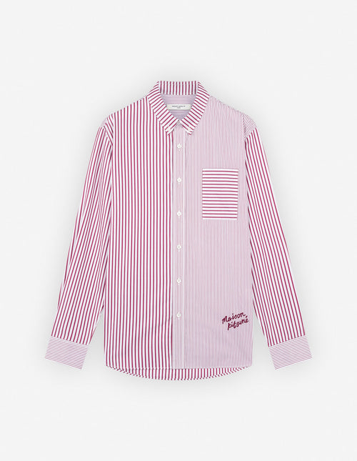  BD CASUAL SHIRT IN STRIPED COTTON WITH LOGO HANDWR