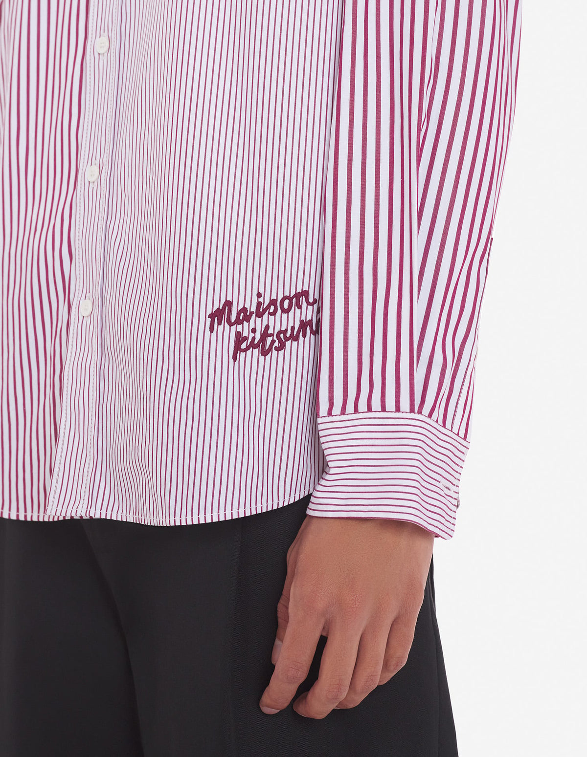  BD CASUAL SHIRT IN STRIPED COTTON WITH LOGO HANDWR