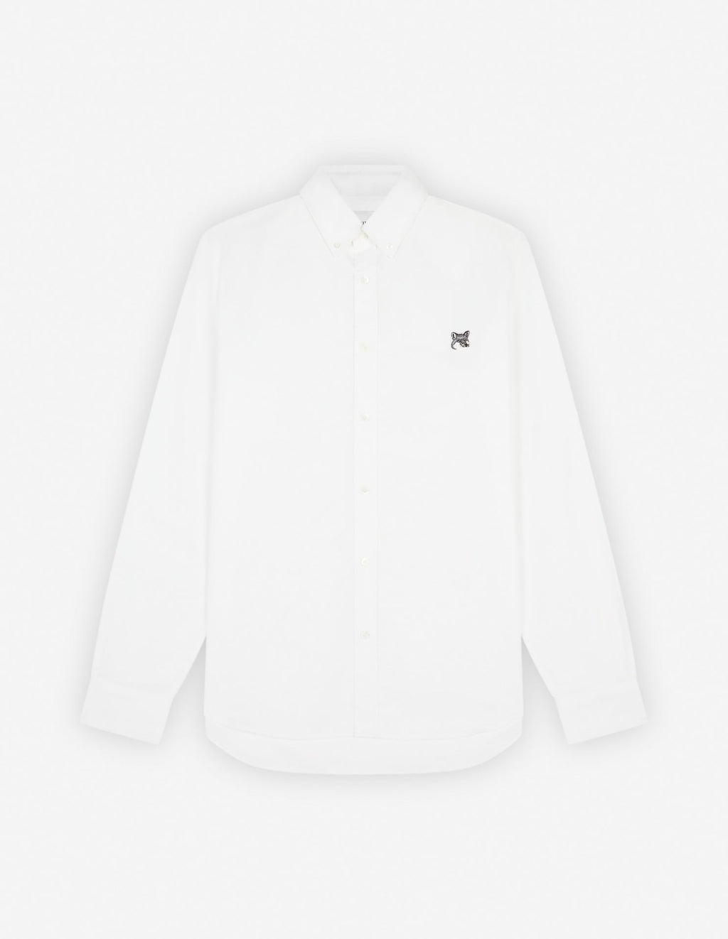  BUTTON DOWN CLASSIC SHIRT WITH GREY FOX HEAD PATCH IN OXFORD