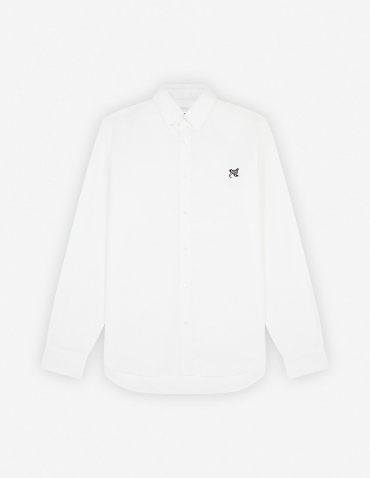  BUTTON DOWN CLASSIC SHIRT WITH GREY FOX HEAD PATCH IN OXFORD