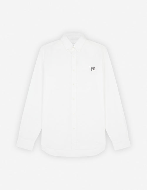  BUTTON DOWN CLASSIC SHIRT WITH GREY FOX HEAD PATCH IN OXFORD