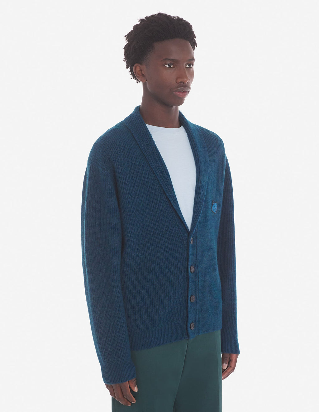  BOLD FOX HEAD PATCH COMFORT RIBBED CARDIGAN