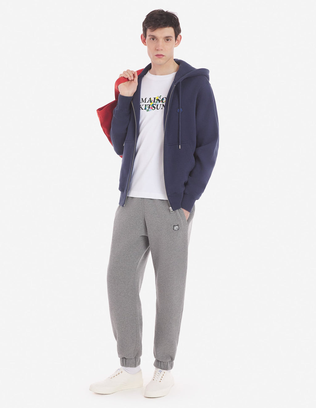 BOLD FOX HEAD PATCH COMFORT ZIPPED HOODIE