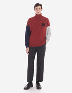  FOX HEAD INTARSIA COMFORT HIGH NECK JUMPER IN COLO