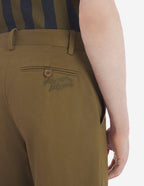  WIDE LEG CHINO PANTS IN COTTON WITH LOGO HANDWRITING