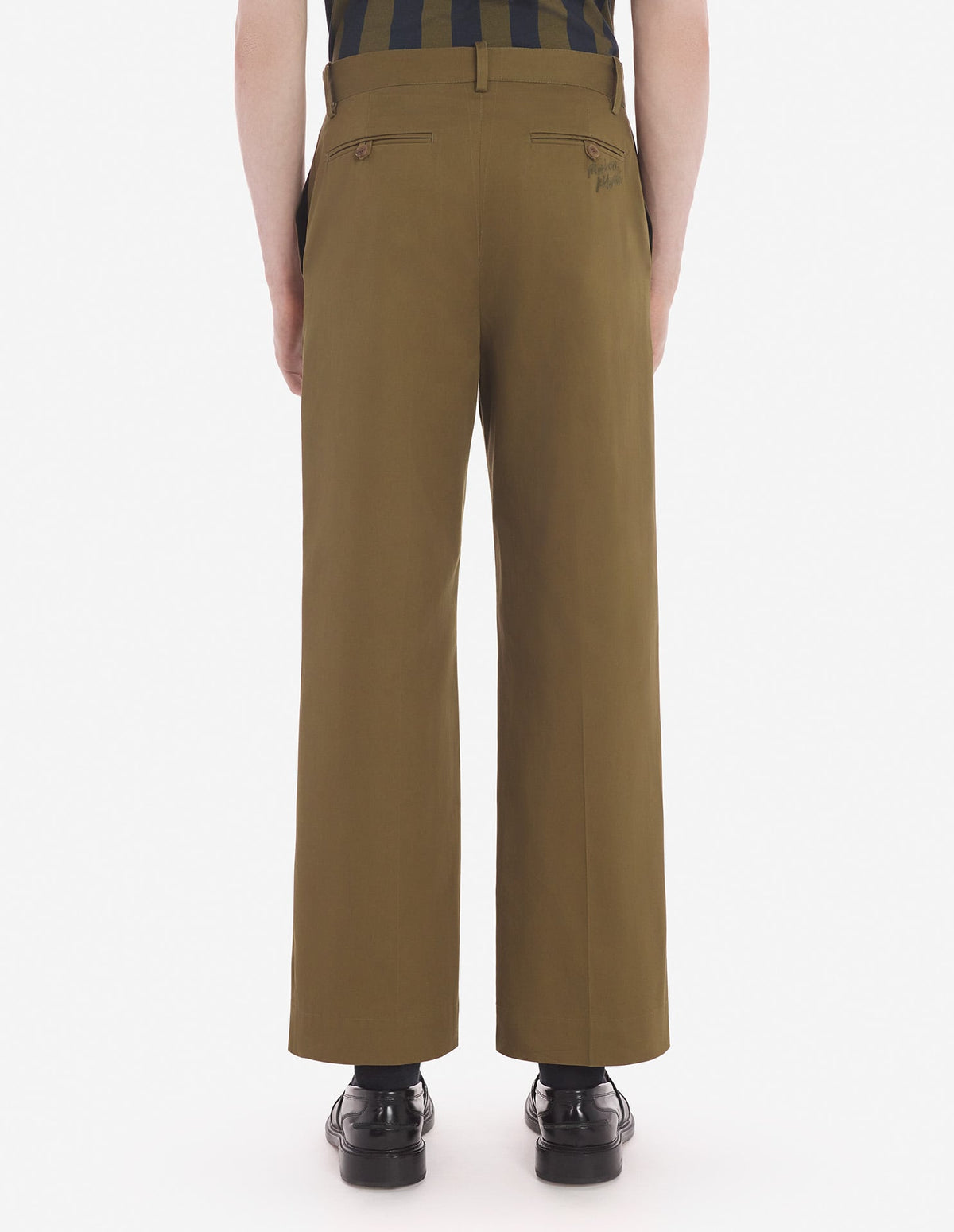  WIDE LEG CHINO PANTS IN COTTON WITH LOGO HANDWRITING
