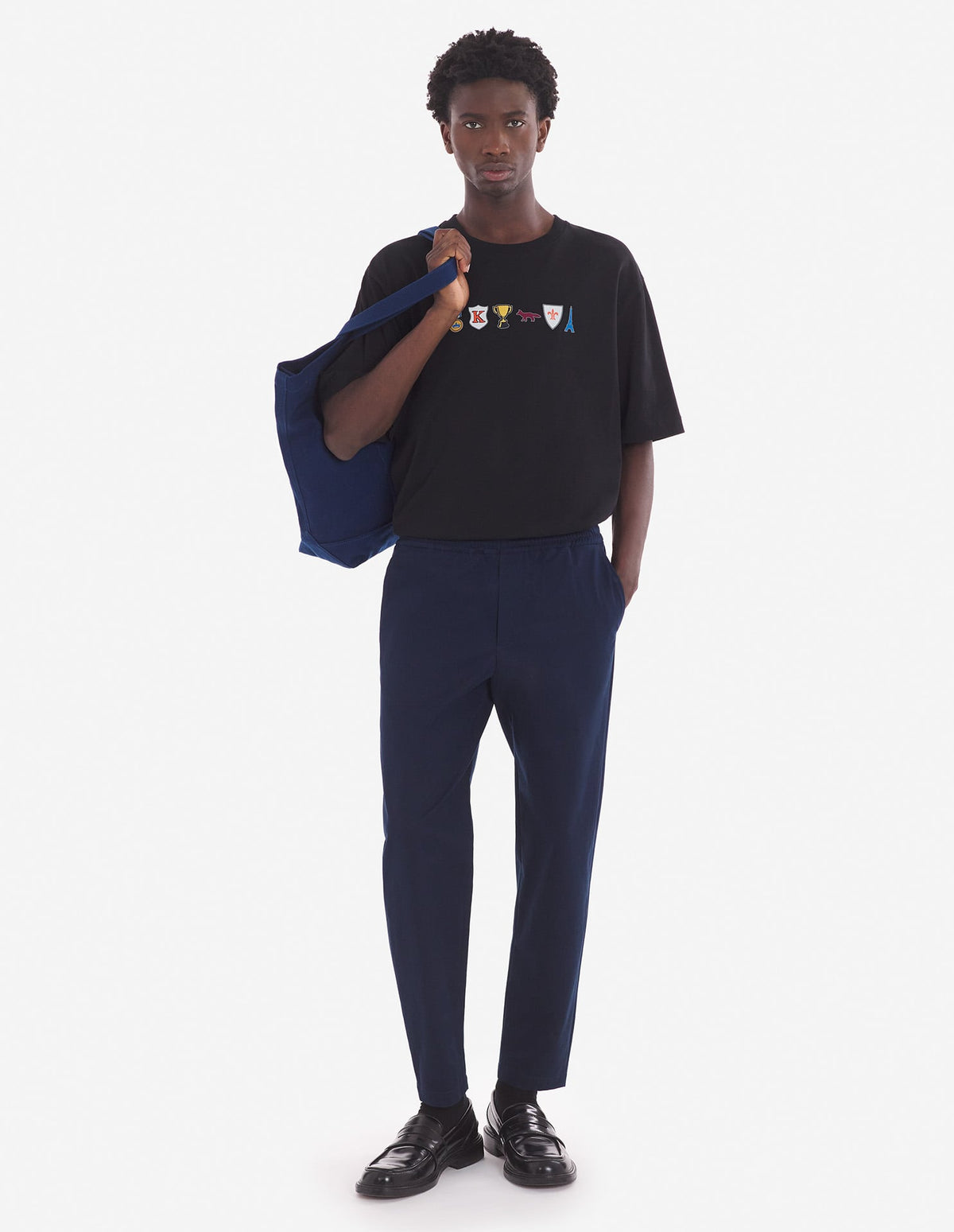  CITY PANTS IN COTTON GABARDINE WITH BOLD FOX HEAD PATCH