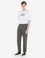  CASUAL STRAIGHT LEG PANTS IN CRISPY NYLON WITH BOLD FOX HEAD PATCH