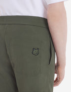  CASUAL STRAIGHT LEG PANTS IN CRISPY NYLON WITH BOLD FOX HEAD PATCH