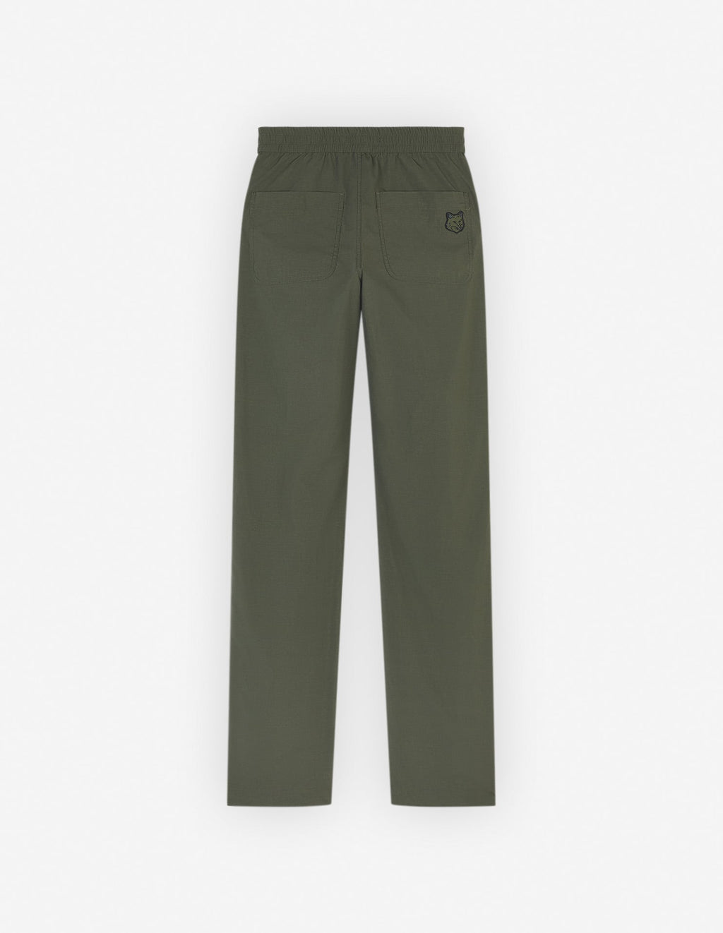  CASUAL STRAIGHT LEG PANTS IN CRISPY NYLON WITH BOLD FOX HEAD PATCH