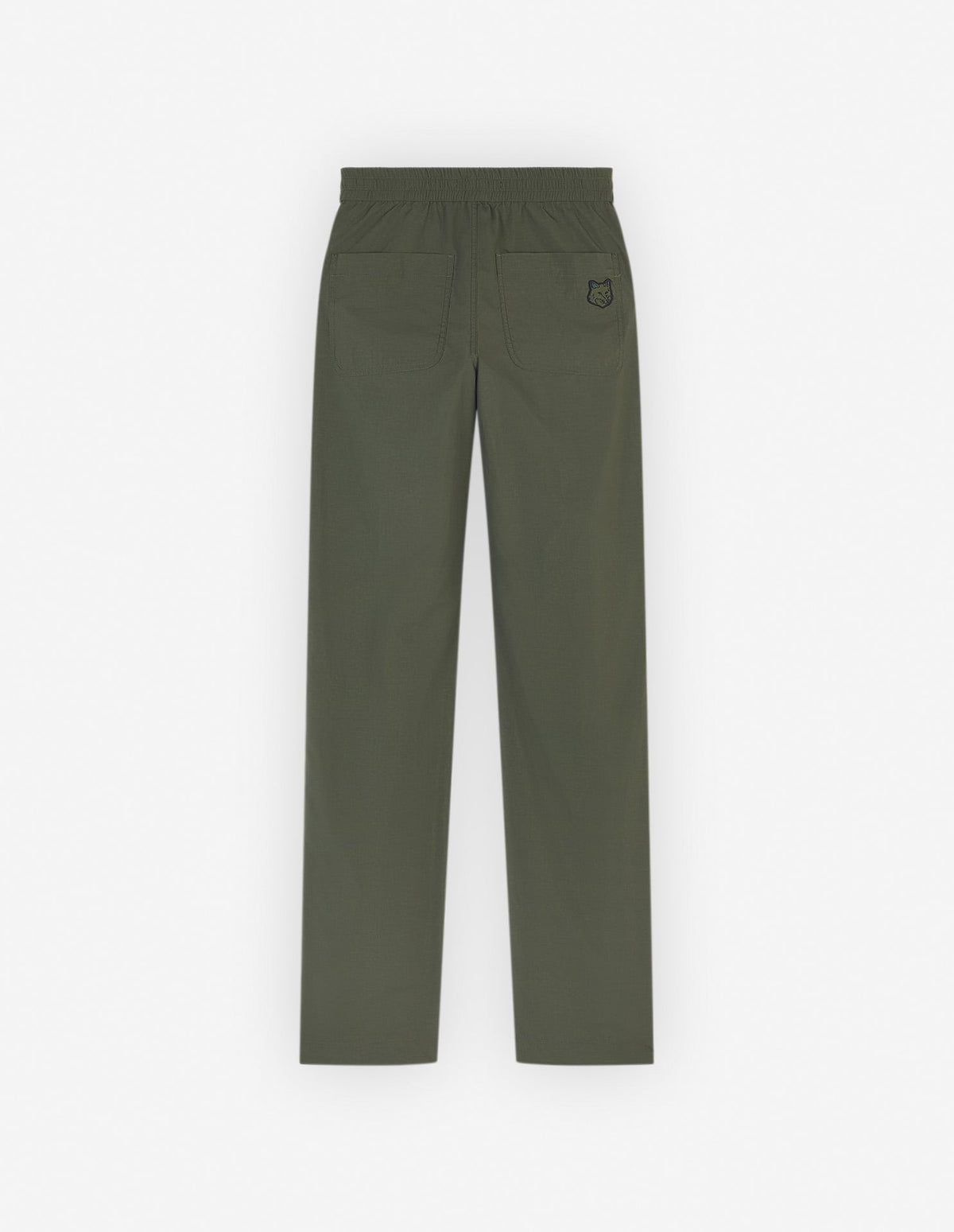  CASUAL STRAIGHT LEG PANTS IN CRISPY NYLON WITH BOLD FOX HEAD PATCH