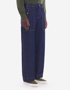  WORKWEAR PANTS IN WASHED DENIM WITH FOX HEAD PATCH