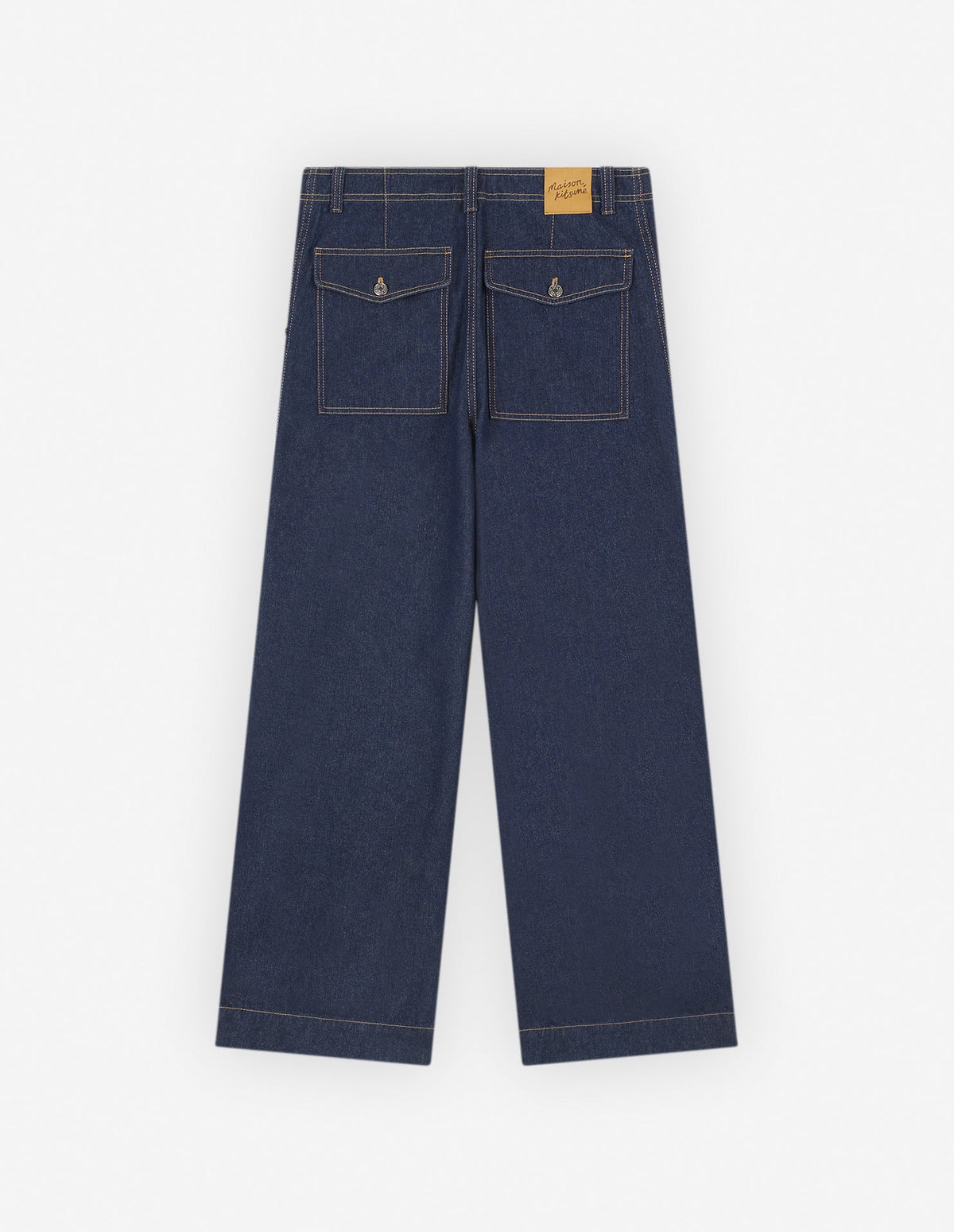  WORKWEAR PANTS IN WASHED DENIM WITH FOX HEAD PATCH