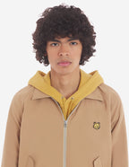  HARRINGTON JACKET IN TECHNICAL COTTON GABARDINEWITH BOLD FOX HEAD PATCH