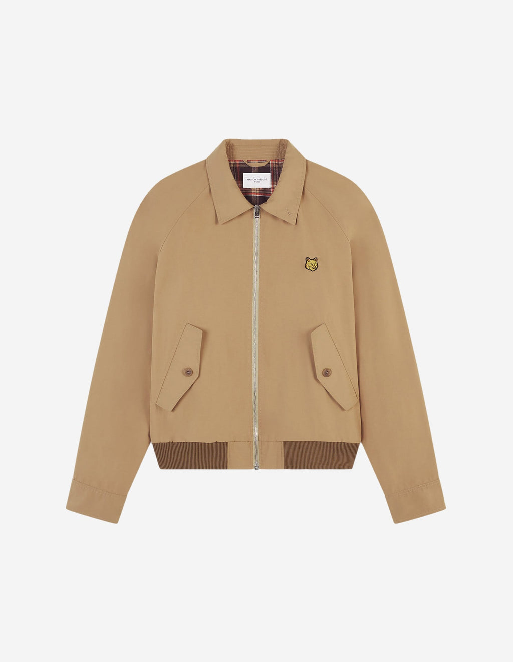  HARRINGTON JACKET IN TECHNICAL COTTON GABARDINEWITH BOLD FOX HEAD PATCH